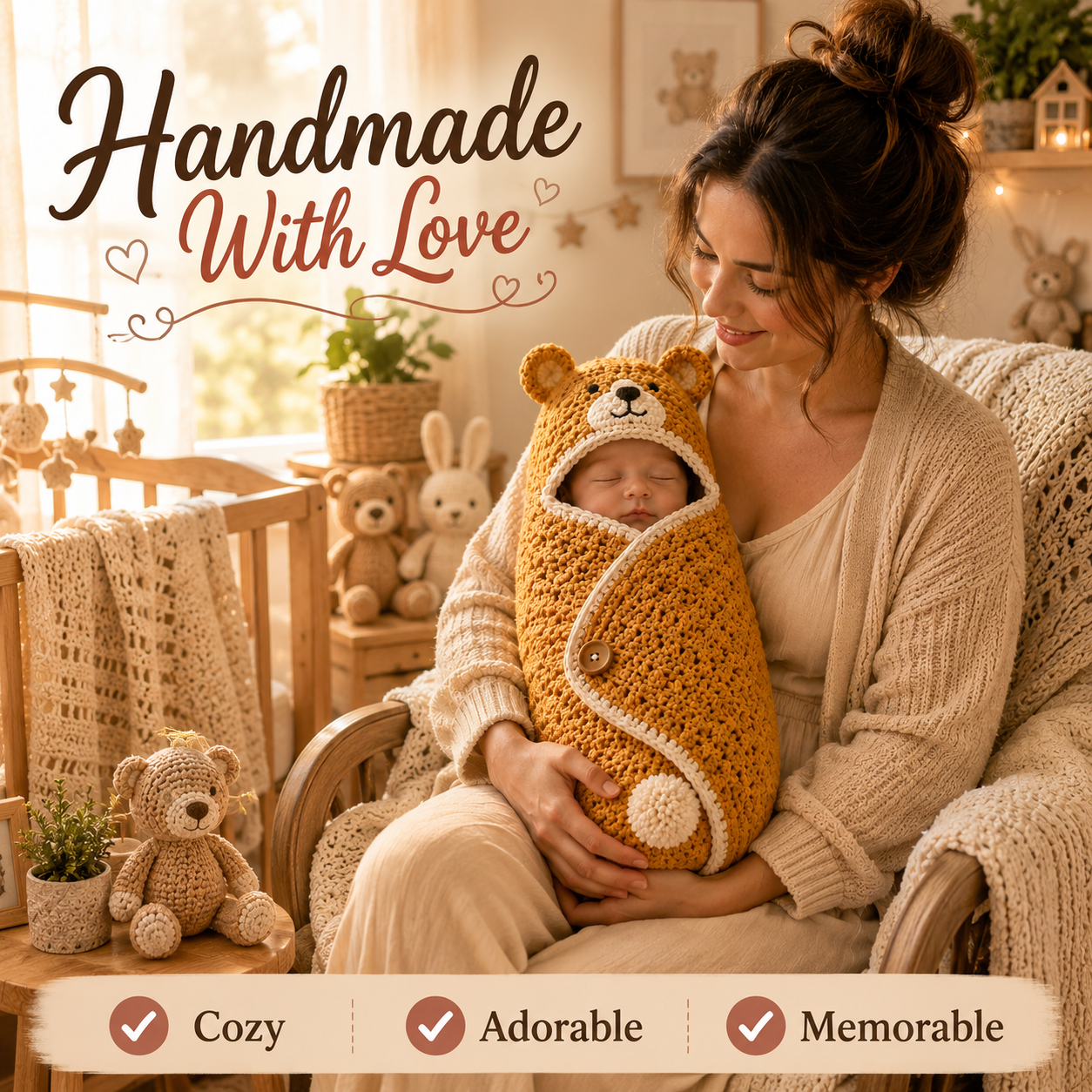 Baby Animal Cocoon Crochet Pattern ⭐
