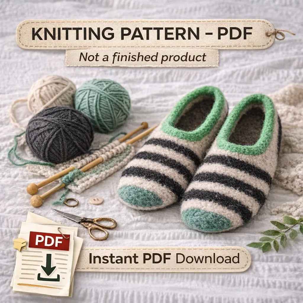 Sailor Slippers Knitting Pattern (PDF)