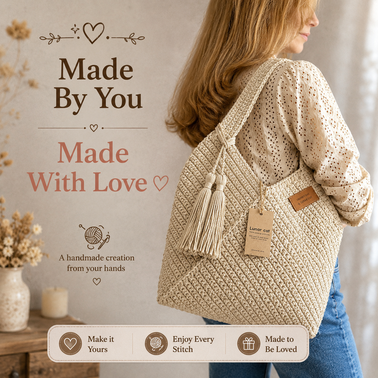 Reusable Crochet Tote Bag Pattern - The Crochet Nok