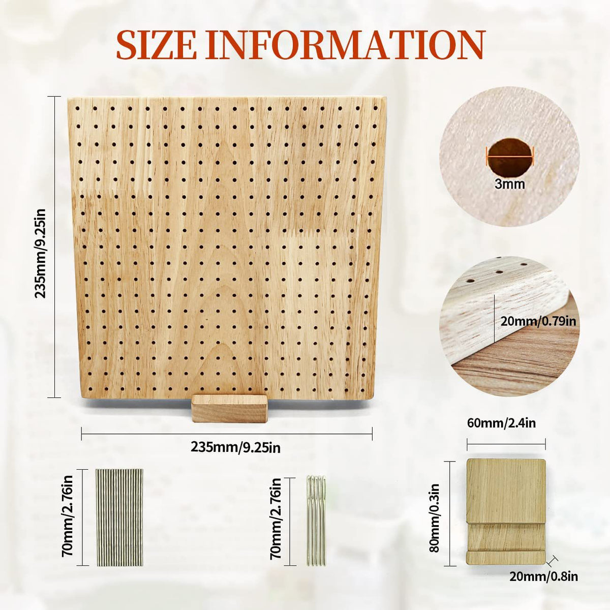 Blocking board dimensions diagram