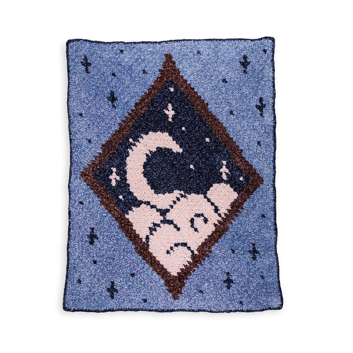 Moonlit View blanket with a diamond-shaped night-sky scene