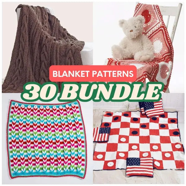 Cable, baby, zigzag and checkered blanket pattern examples