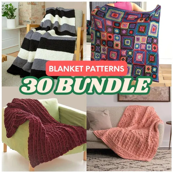 Granny square and striped throws with pink and burgundy blankets