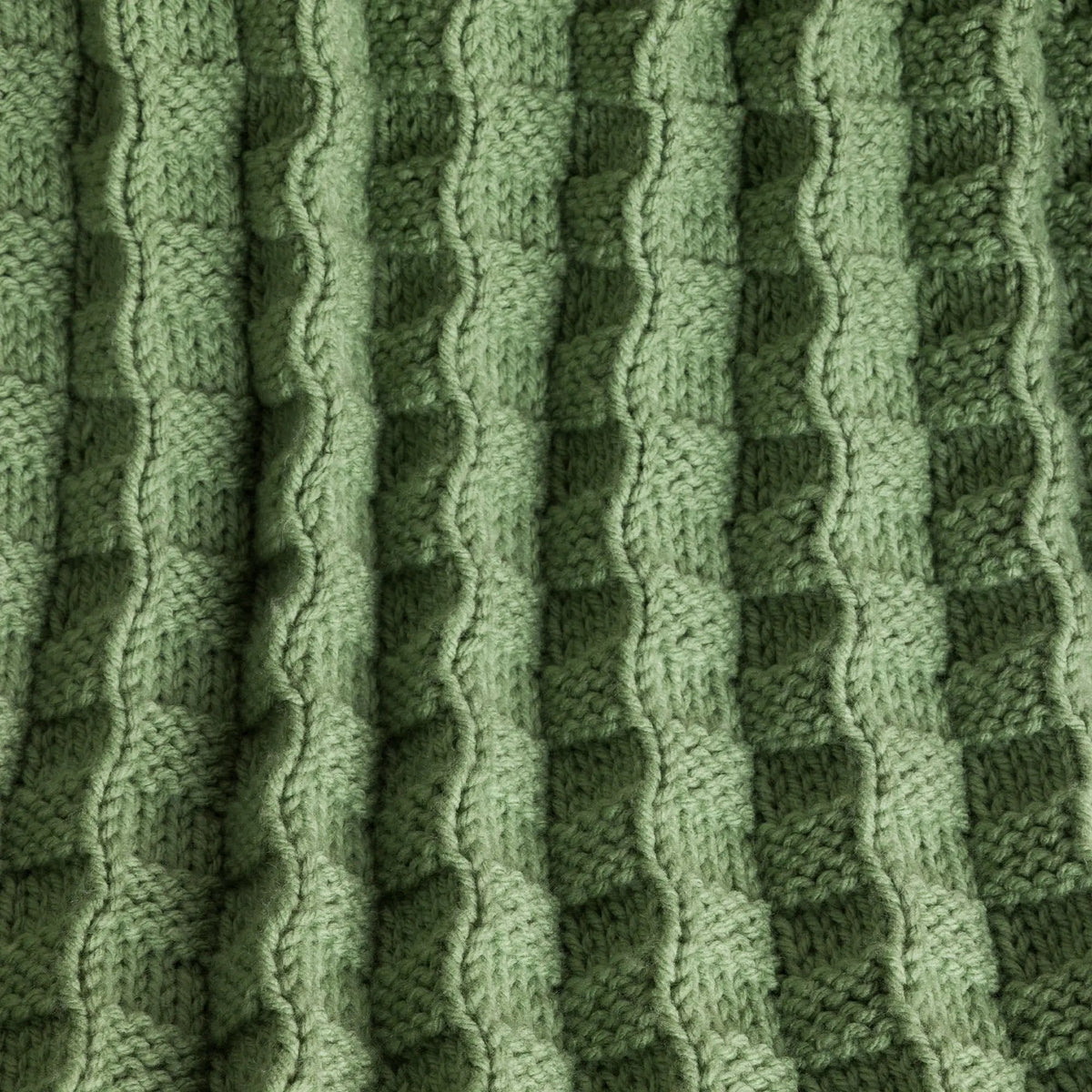 Close-up of the raised knit and purl texture