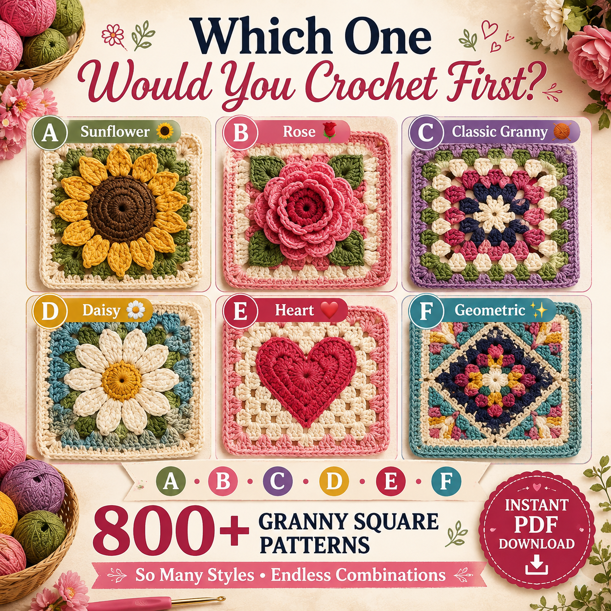 800+ Granny Square Patterns