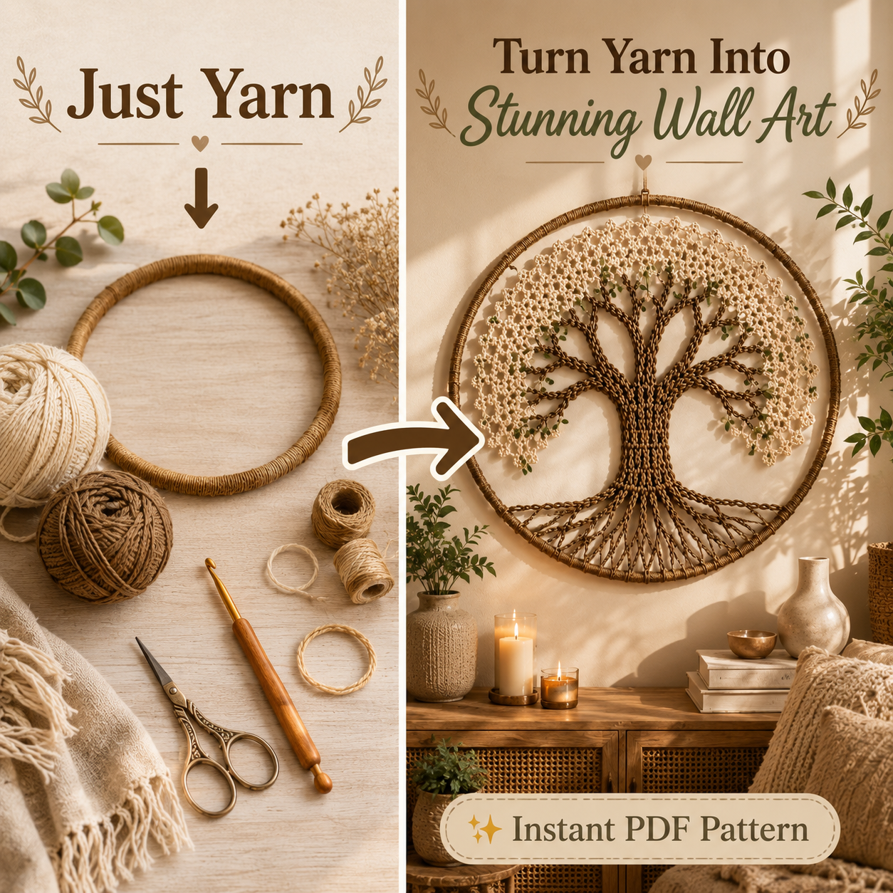 Tree of Life Crochet Wall Hanging Pattern PDF