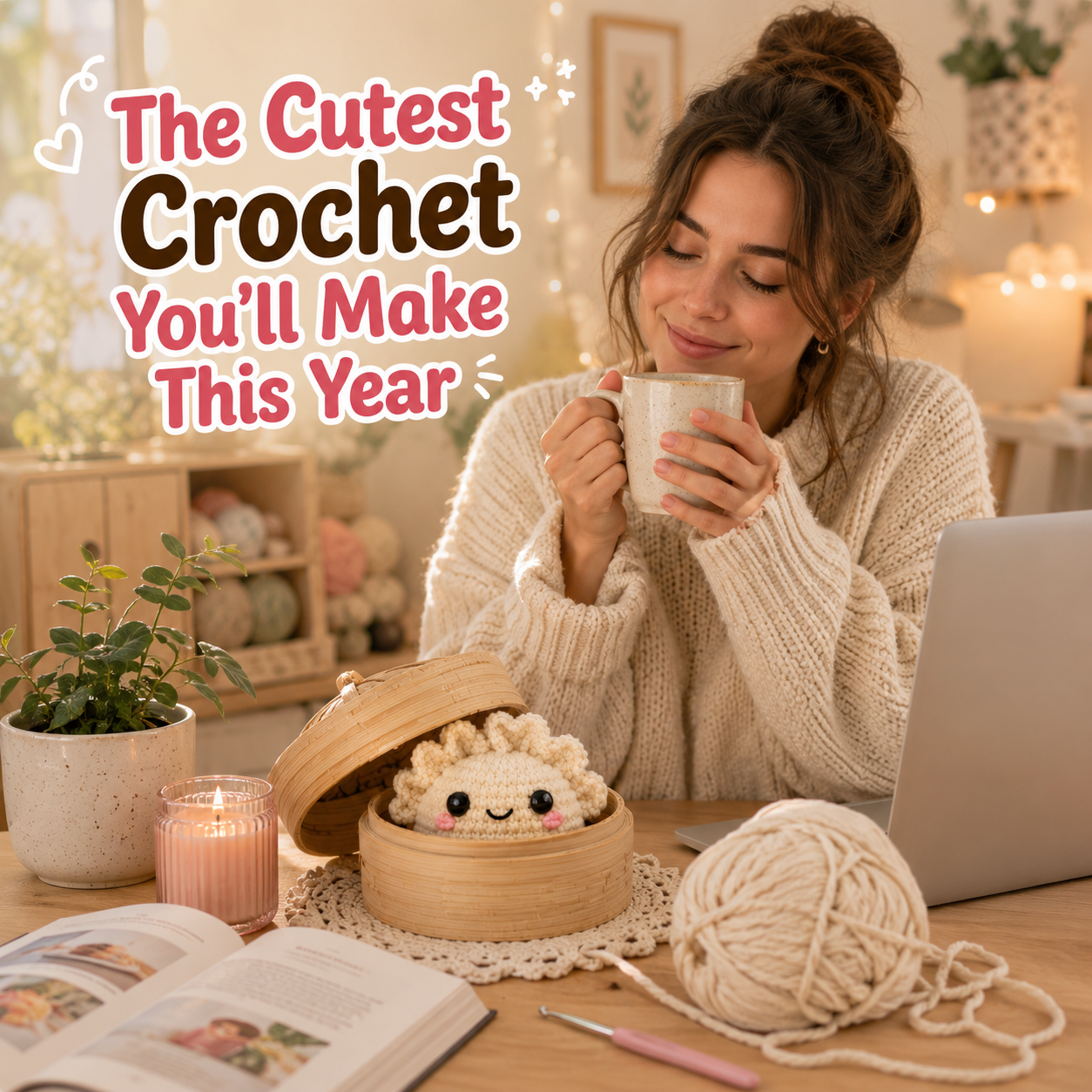No-Sew Dumpling & Bamboo Steamer Crochet Pattern PDF | Kawaii Amigurumi Plush Bundle