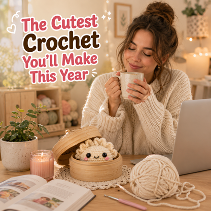 No-Sew Dumpling & Bamboo Steamer Crochet Pattern PDF | Kawaii Amigurumi Plush Bundle