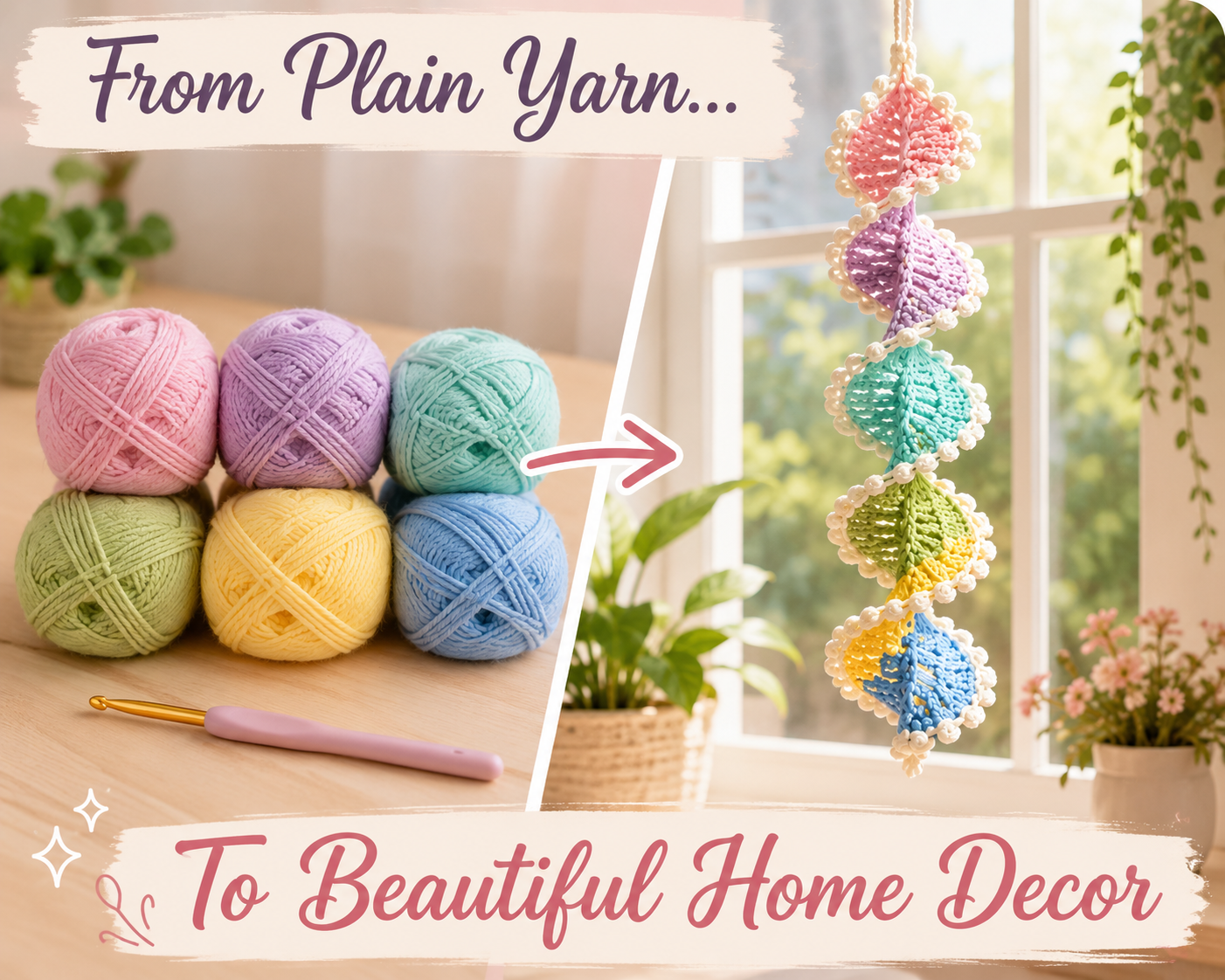 Pastel Crochet Spiral Wind Spinner Pattern PDF