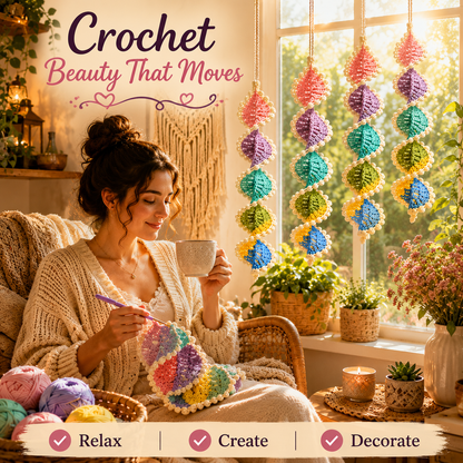 Pastel Crochet Spiral Wind Spinner Pattern PDF