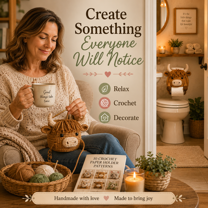 10 Crochet Toilet Paper Holder Patterns Bundle PDF