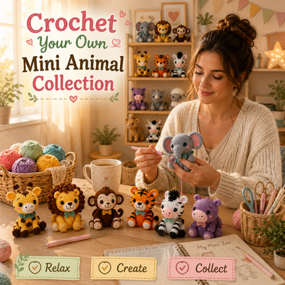 12 Mini Baby Animals Crochet Pattern Bundle (PDF)