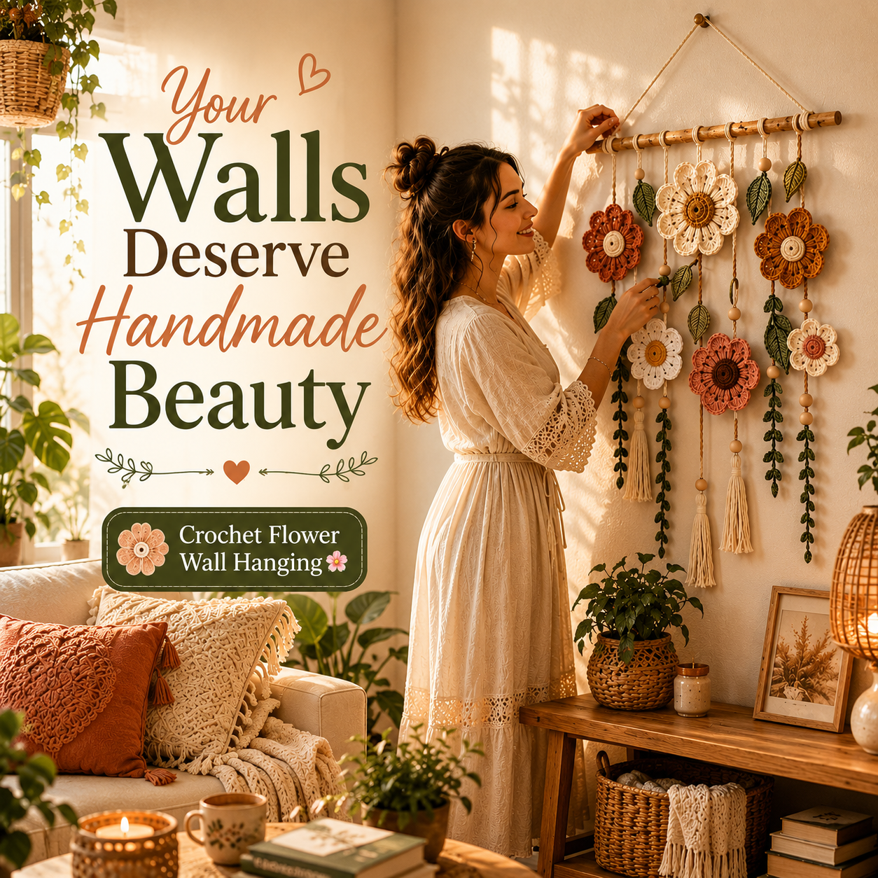 Crochet Flower Wall Hanging Pattern