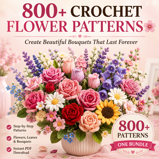 800 Flower Crochet Pattern Bundle