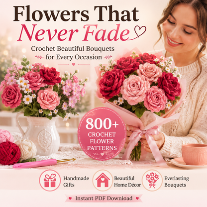 800 Flower Crochet Pattern Bundle