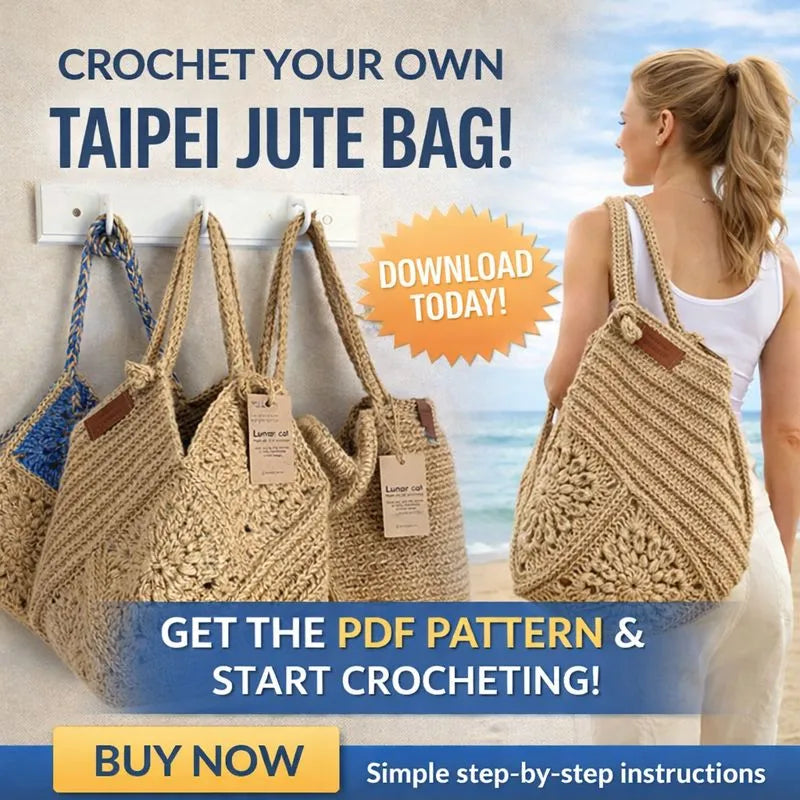 Jute Crochet Bag Pattern - Stylish Granny Square Tote Design - The Crochet Nok