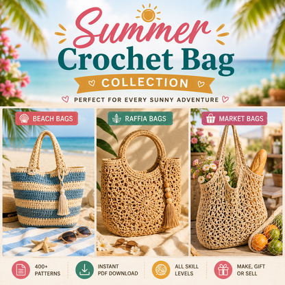 400+ Crochet Bag Patterns Bundle - The Crochet Nok