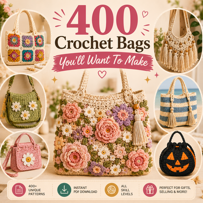 400+ Crochet Bag Patterns Bundle - The Crochet Nok
