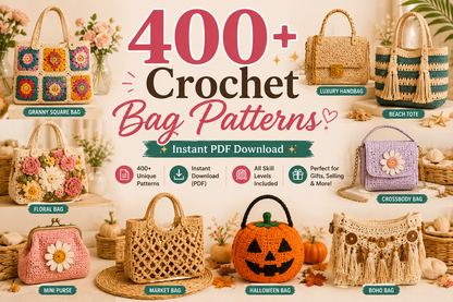 400+ Crochet Bag Patterns Bundle - The Crochet Nok