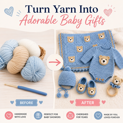 🧸✨ Crochet Baby Bear Set (5 Patterns + Videos) 👶🧶 - The Crochet Nok