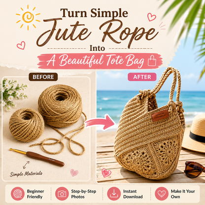 Jute Crochet Bag Pattern - Stylish Granny Square Tote Design - The Crochet Nok