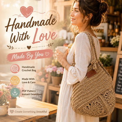 Jute Crochet Bag Pattern - Stylish Granny Square Tote Design - The Crochet Nok