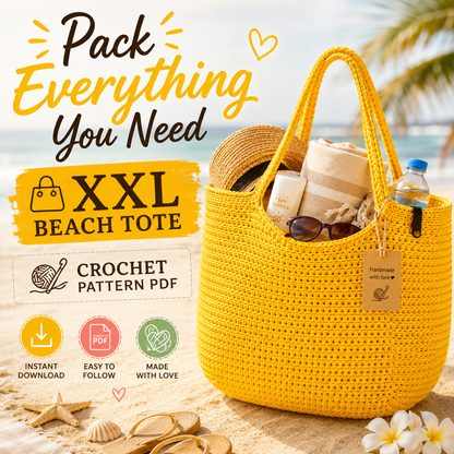Crochet Bag Pattern XXL size Bag, Pattern PDF - The Crochet Nok