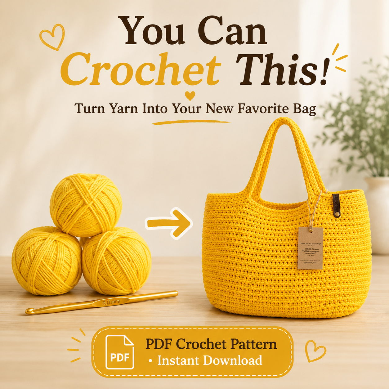 Crochet Bag Pattern XXL size Bag, Pattern PDF