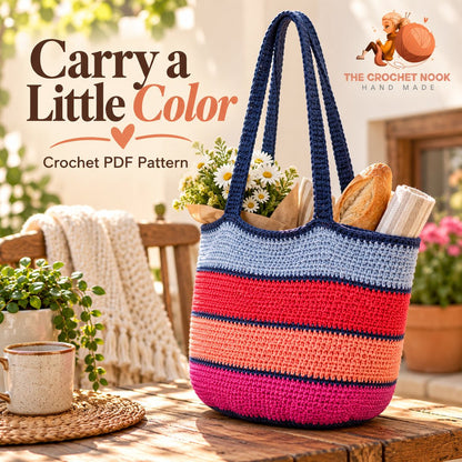 Colorwalk Striped Market Tote — finished project hero.