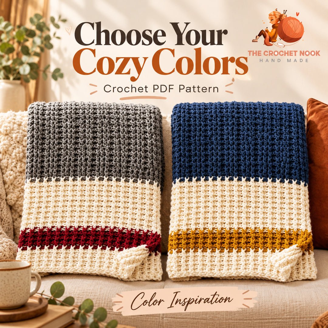 Alternative color inspiration for the Fireside ribbed stripe crochet throw.