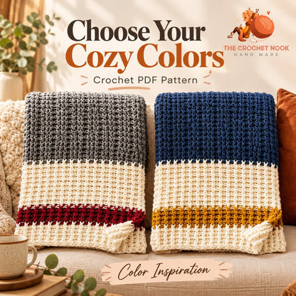 Alternative color inspiration for the Fireside ribbed stripe crochet throw.