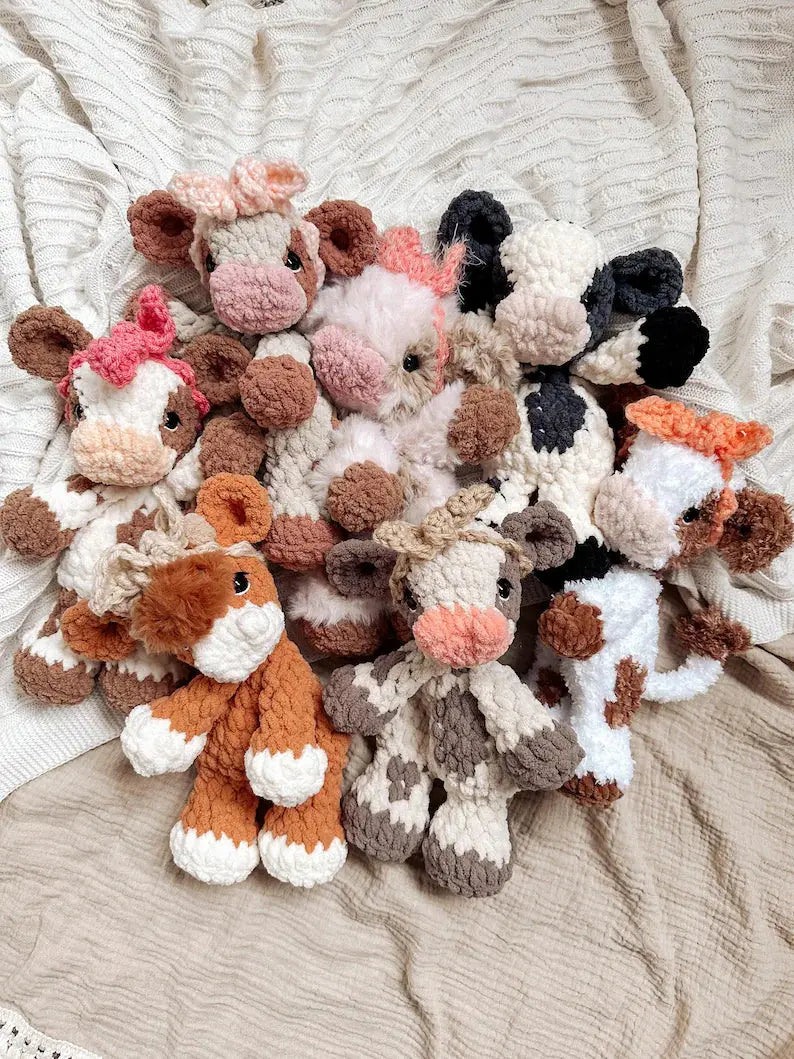 Highland Baby Cow – No-Sew Crochet Pattern 🌿🐮 The Crochet Nook