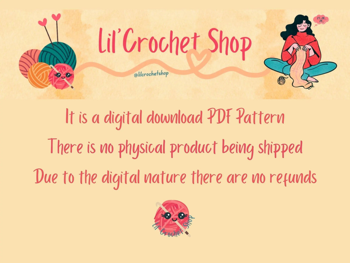 Digital pattern disclaimer and creator-credit graphic
