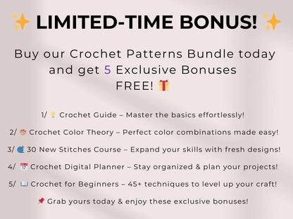 800 Flower Crochet Pattern Bundle – Roses, Tulips, Daisies, Sunflowers, Digital Patterns for Weddings, Mother’s Day, Home Décor,Graduation