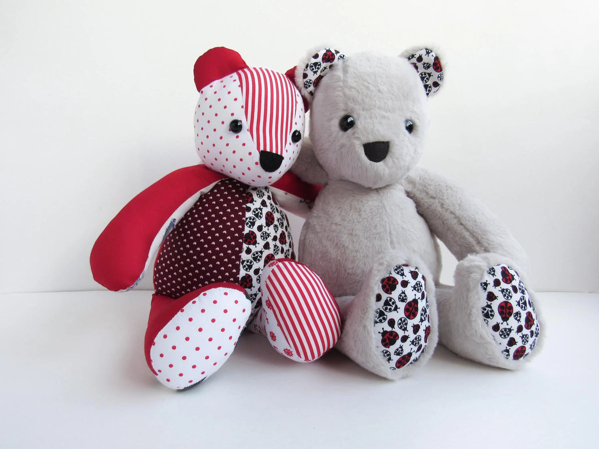 Memory bear and long-eared bunny shown together