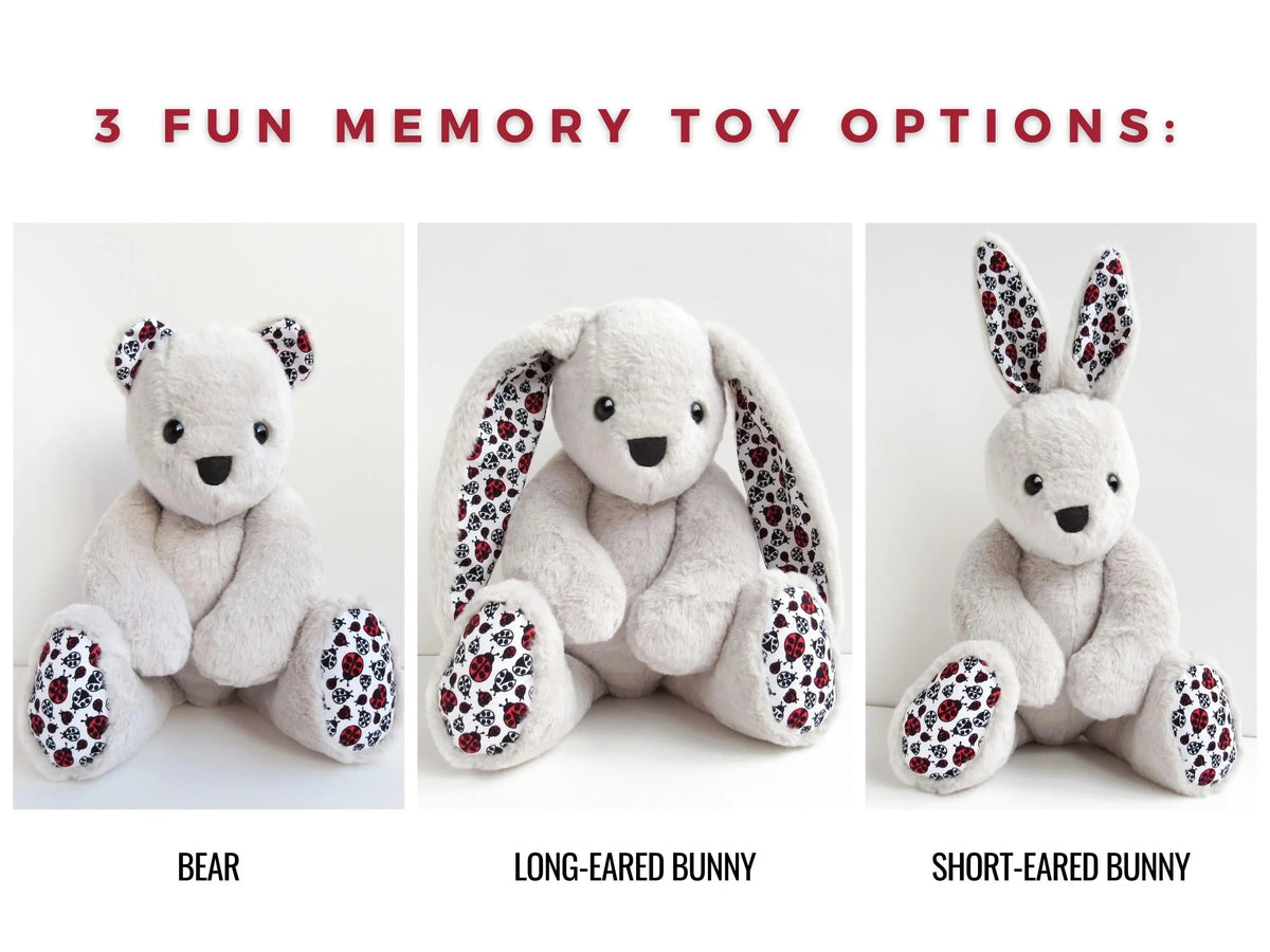 Bear, long-eared bunny and short-eared bunny examples