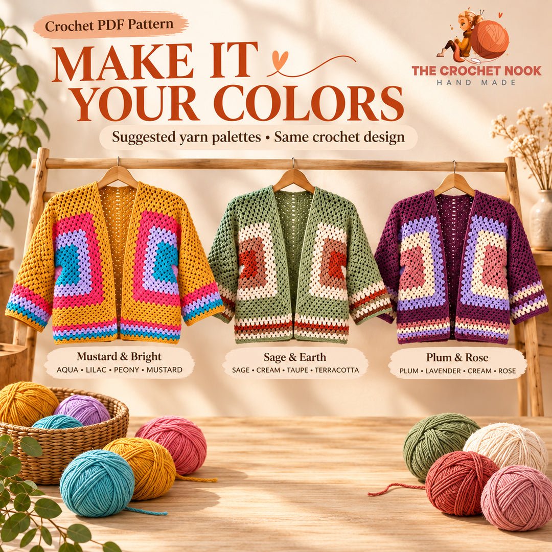 Meadowlight Granny Hexagon Cardigan — alternative yarn color inspiration.