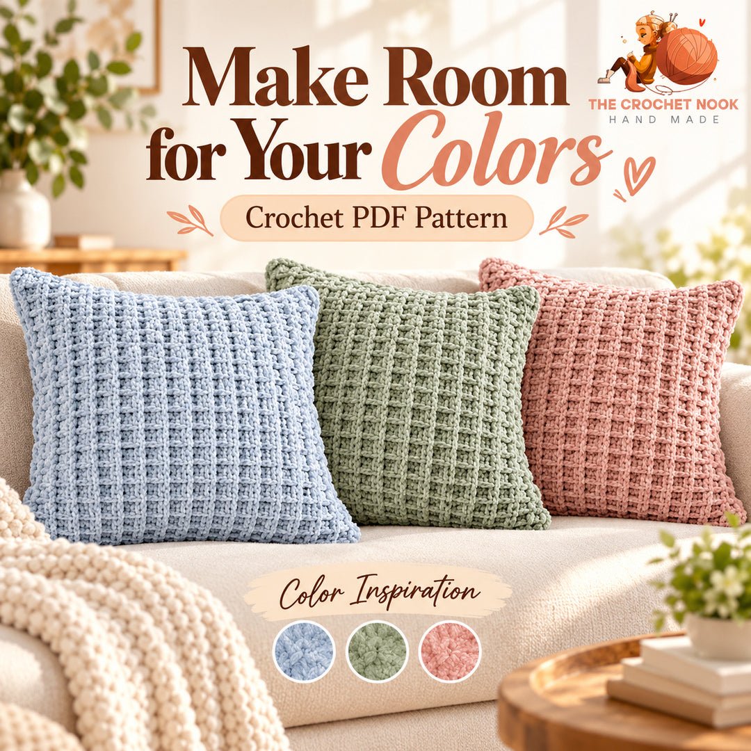 Softgrid Velvet Waffle Pillow — alternative yarn color inspiration.