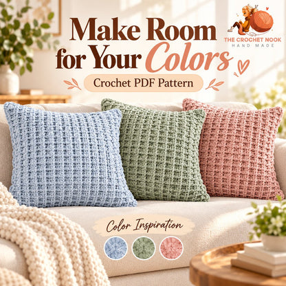 Softgrid Velvet Waffle Pillow — alternative yarn color inspiration.
