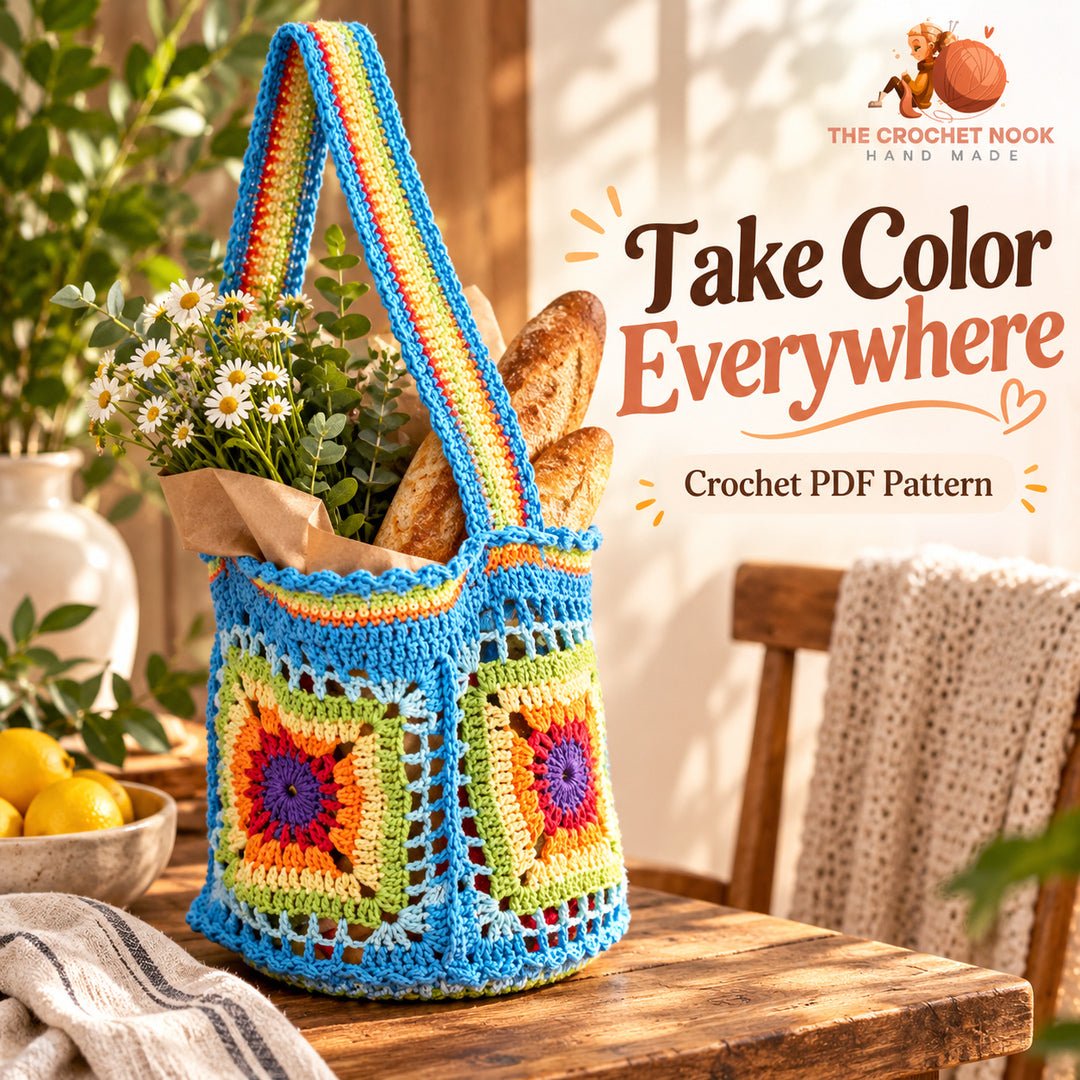 Sunburst Medallion Market Bag — finished project hero.