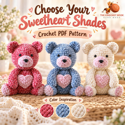 Sweetheart Velvet Teddy Bear — alternative yarn color inspiration.